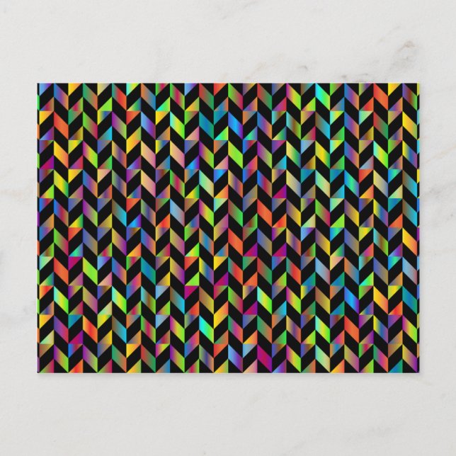 Chromatic Colourful Geometric Abstract Pattern Postcard (Front)