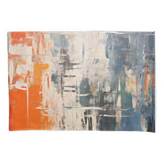 Chromatic Crossroads Abstract Digital Painting Pillow Case