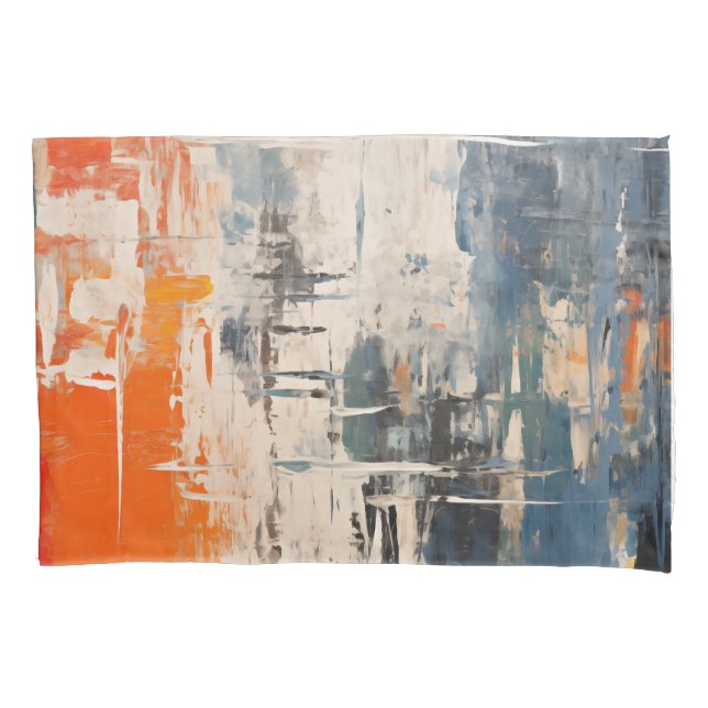 Chromatic Crossroads Abstract Digital Painting Pillow Case (Front)