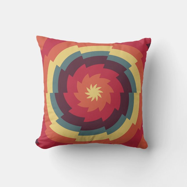 Chromatic Cyclone Throw Pillow (Front)