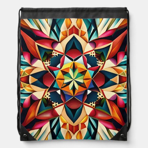 Chromatic Dream a colorful abstract design Drawstring Bag