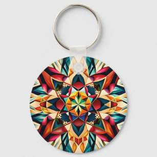 Chromatic Dream: a colorful abstract design Keychain