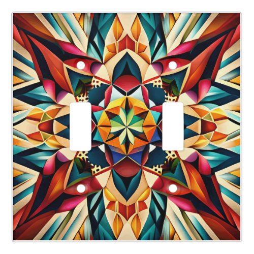 Chromatic Dream a colorful abstract design Light Switch Cover