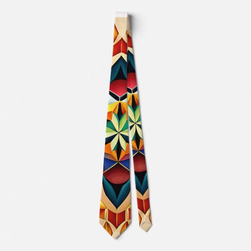Chromatic Dream a colorful abstract design Neck Tie