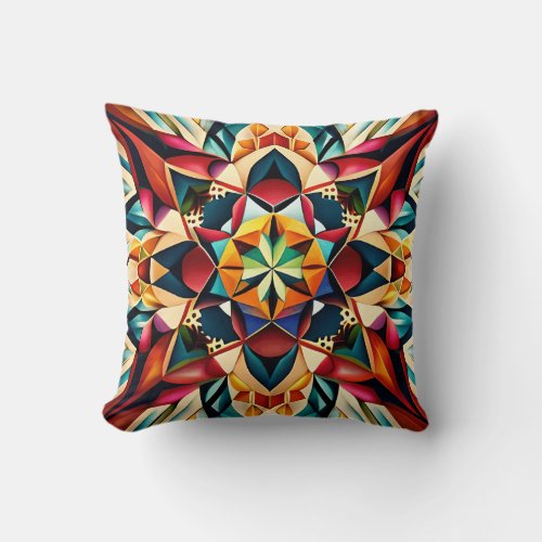 Chromatic Dream a colorful abstract design Throw Pillow