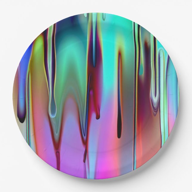 Chromatic Drip Paper Plates (Front)