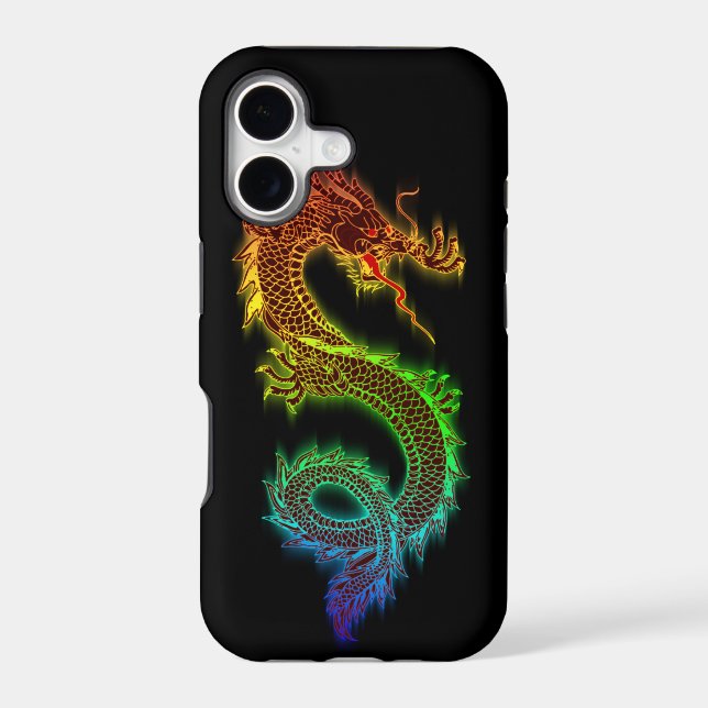 Chromatic Eastern Dragon (black) Iphone Case (Back)