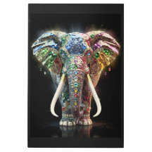 Chromatic Elephant Wall Art | Vibrant Geometric El