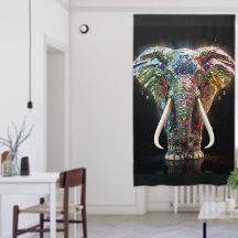 Chromatic Elephant Wall Art | Vibrant Geometric El