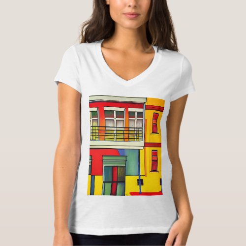 Chromatic Facade Colorful Building T_Shirt