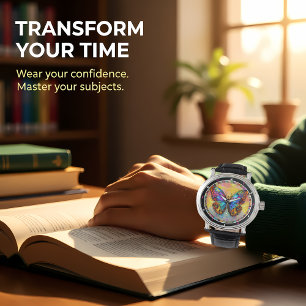 Chromatic Flutter" - Mosaic Butterfly Watch