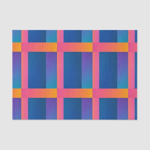 chromatic geometric dark gradient red navy yellow tissue paper