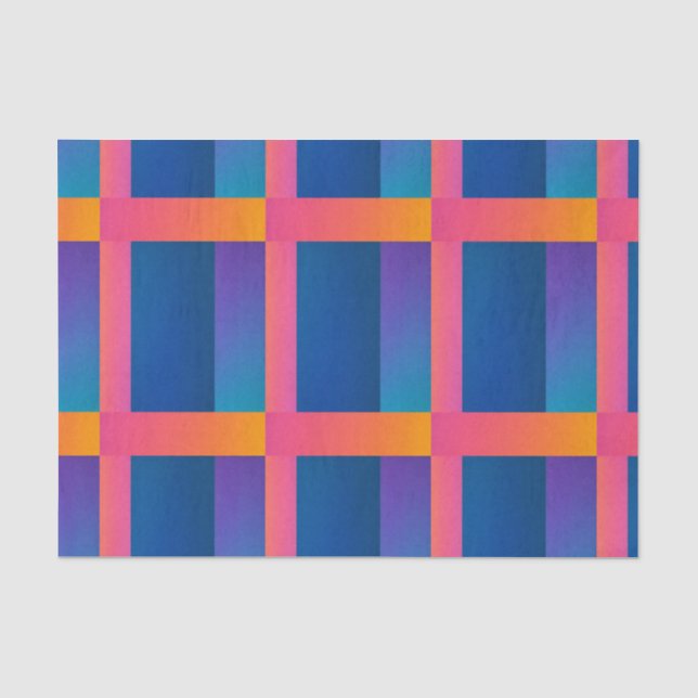 chromatic geometric dark gradient red navy yellow tissue paper (Front)