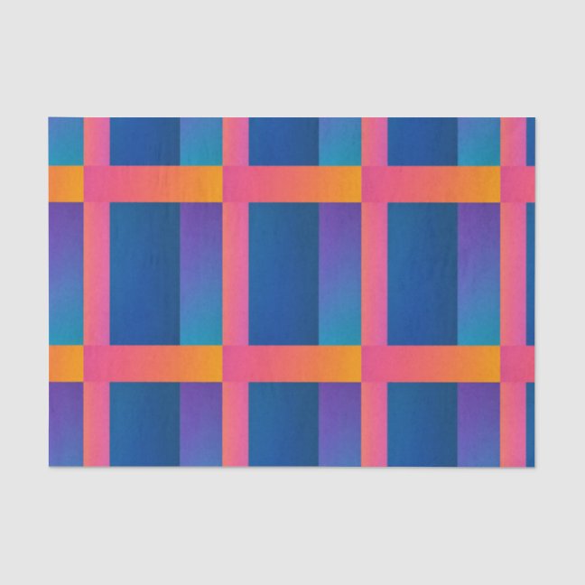 chromatic geometric dark gradient red navy yellow tissue paper