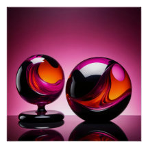 chromatic glass cone in reflection