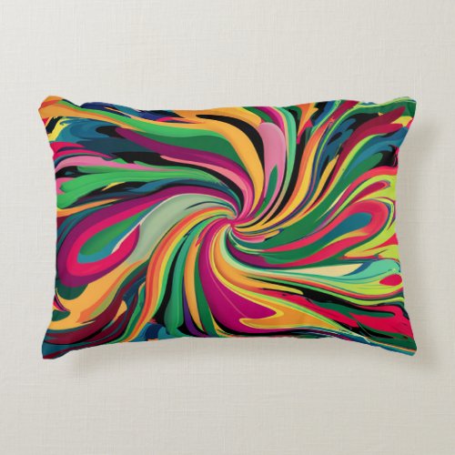 CHROMATIC HARMONY A PSYCHEDELIC DANCE ACCENT PILLOW