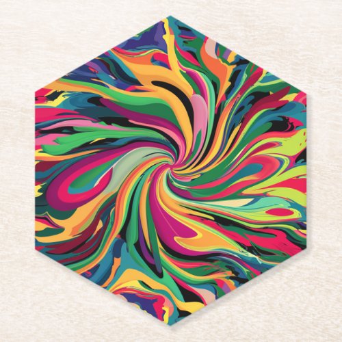 CHROMATIC HARMONY A PSYCHEDELIC DANCE PAPER COASTER