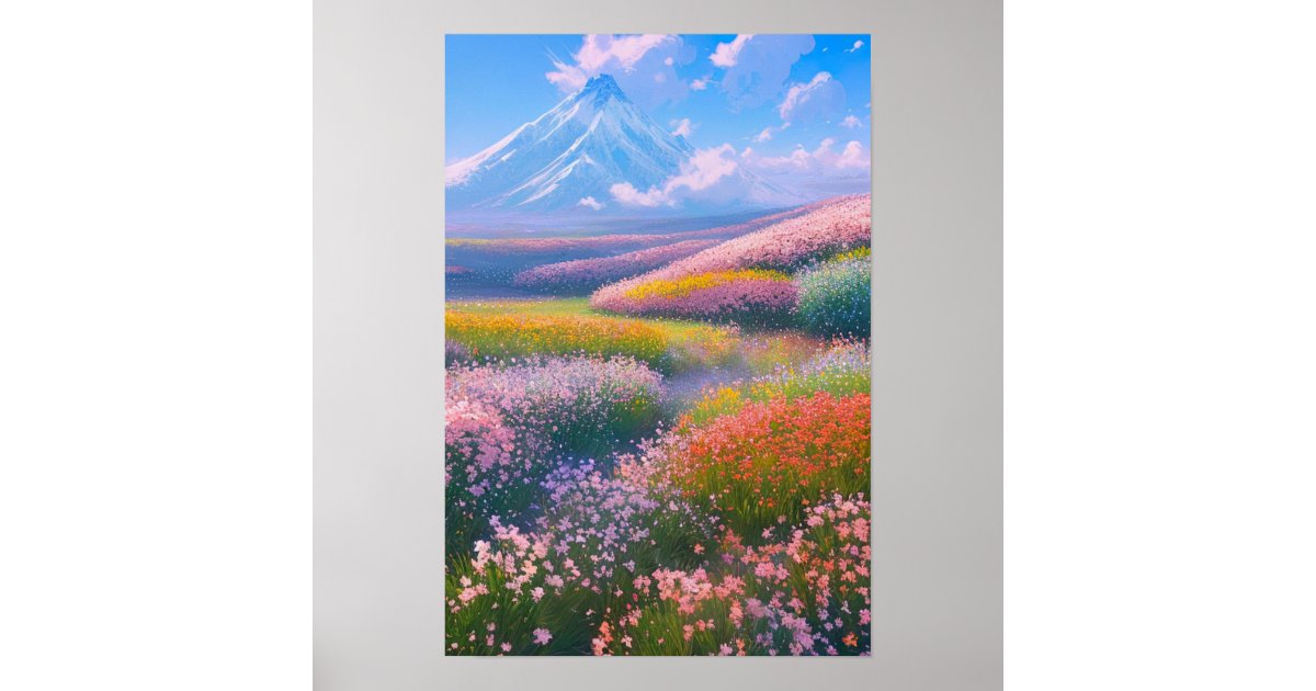 Chromatic Mountain Vista Poster | Zazzle