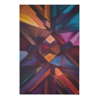 Chromatic Radiation Angular Abstract Design Faux Canvas Print