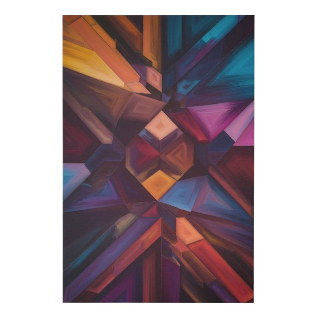 Chromatic Radiation Angular Abstract Design Faux Canvas Print (Front)