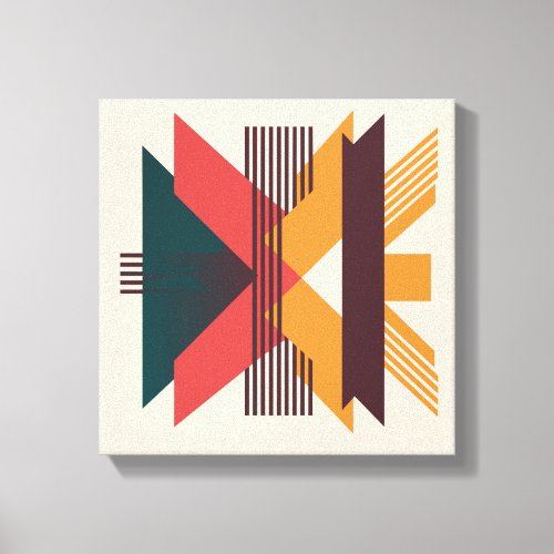Chromatic Retro Abstract Stretched Canvas Print