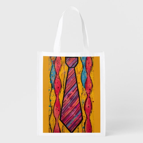 Chromatic Rhythm Tie Grocery Bag