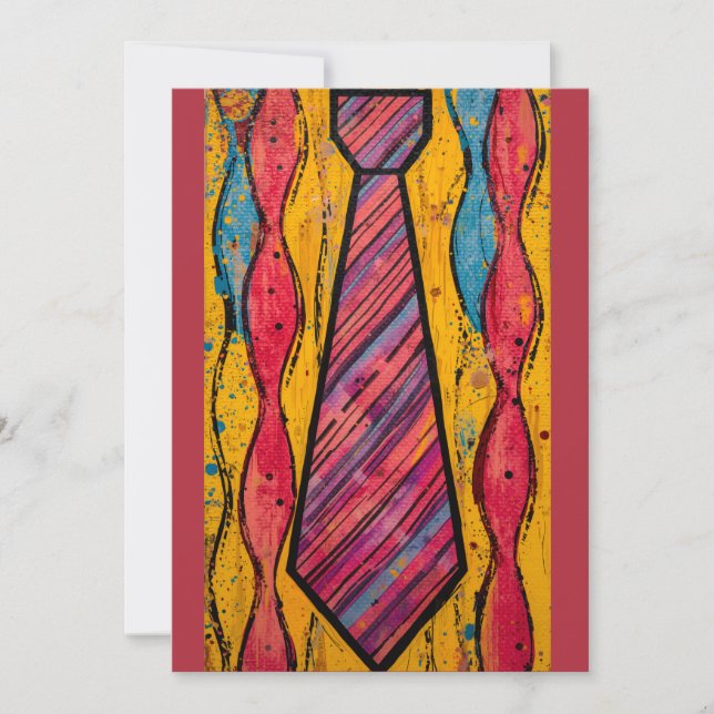 Chromatic Rhythm Tie Thank You Card (Front)