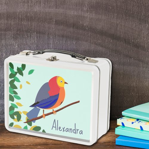 Chromatic Serenade Bird on branch Metal Lunch Box