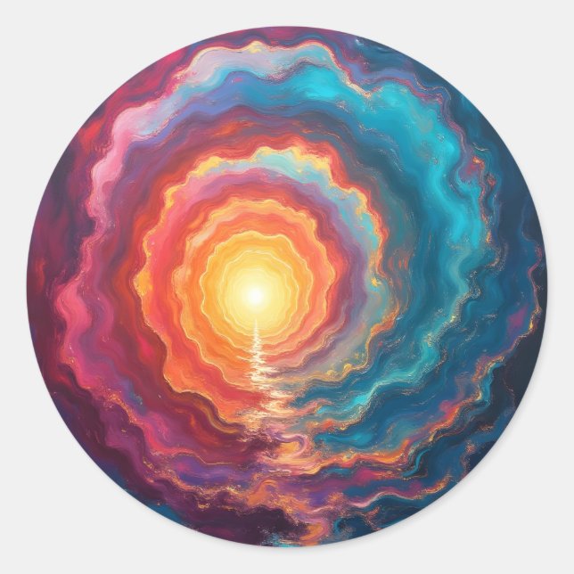 Chromatic Singularity – Abstract Classic Round Sticker (Front)