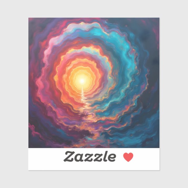 Chromatic Singularity – Abstract Square Vinyl Sticker (Sheet)