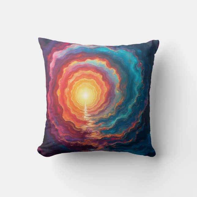 Chromatic Singularity – Abstract Throw Pillow (Front)