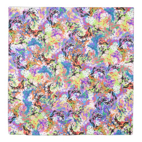 Chromatic Splash A Colorful Abstract Design Duvet Cover