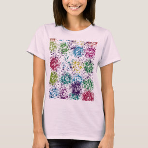 Chromatic Stipple Bloom Abstract T-Shirt