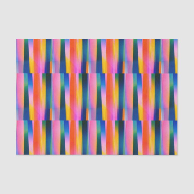 chromatic stripes dark gradient red navy yellow tissue paper
