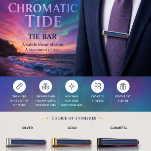 Chromatic Tide Gold Finish Tie Bar
