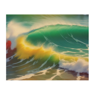 Chromatic Waves: A Symphony of Color Wood Wall Art