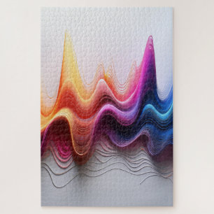 Chromatic Waves – Modern Abstract Flow of Colors Jigsaw Puzzle