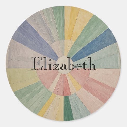 Chromatic Whirl Abstract Pastel Color Wheels Classic Round Sticker