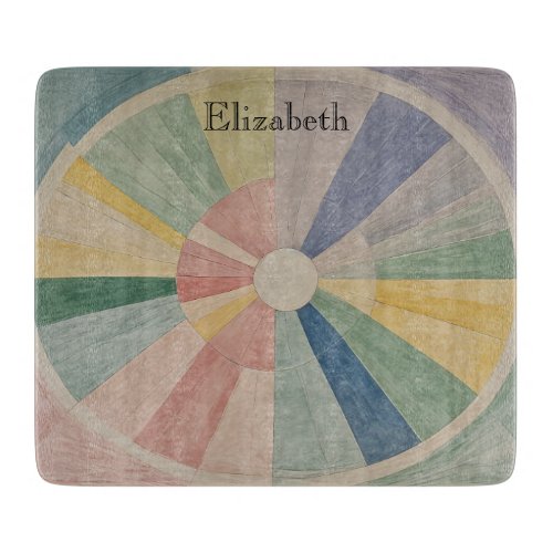 Chromatic Whirl Abstract Pastel Color Wheels Cutting Board