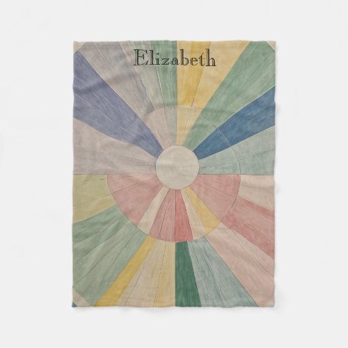 Chromatic Whirl Abstract Pastel Color Wheels Fleece Blanket