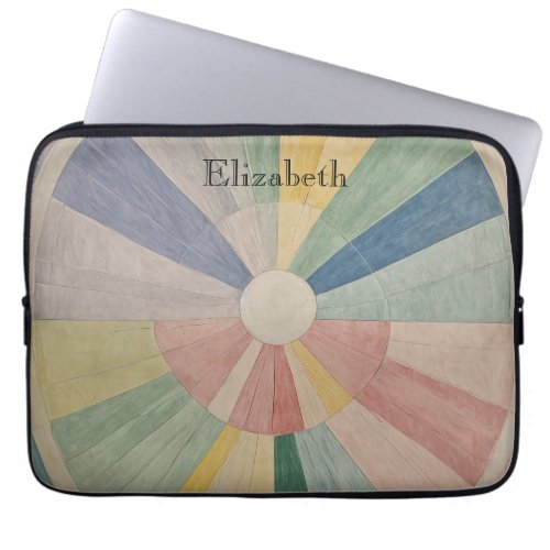 Chromatic Whirl Abstract Pastel Color Wheels Laptop Sleeve