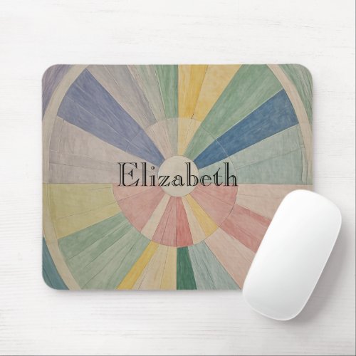 Chromatic Whirl Abstract Pastel Color Wheels Mouse Pad
