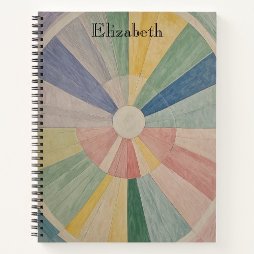Chromatic Whirl Abstract Pastel Color Wheels Notebook
