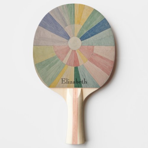 Chromatic Whirl Abstract Pastel Color Wheels Ping Pong Paddle