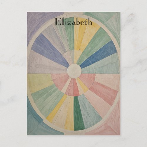 Chromatic Whirl Abstract Pastel Color Wheels Postcard