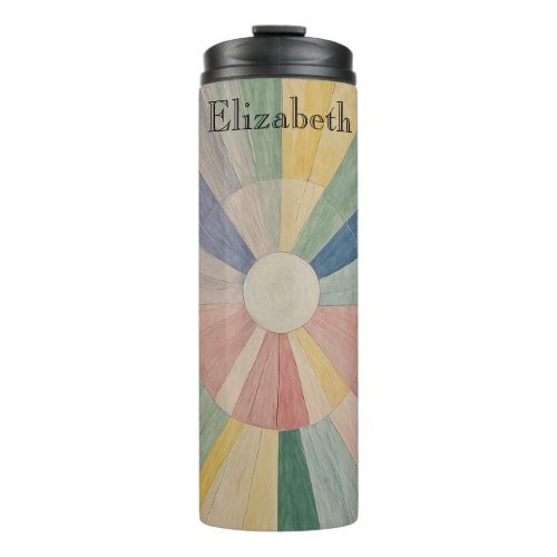 Chromatic Whirl Abstract Pastel Color Wheels Thermal Tumbler