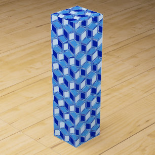 Chrome 3-d boxes - cobalt blue