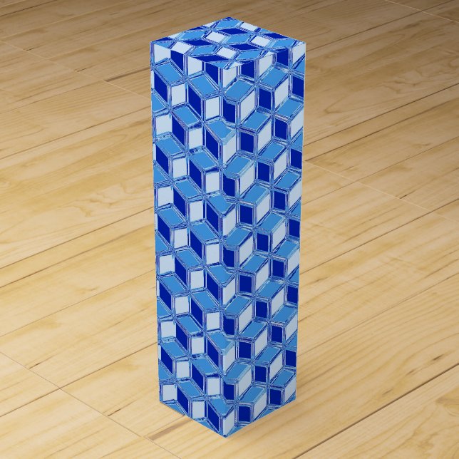 Chrome 3-d boxes - cobalt blue (Front)