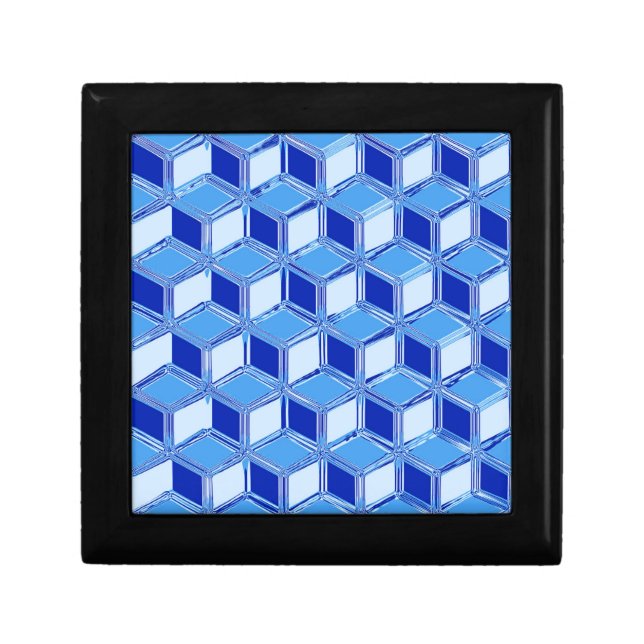Chrome 3-d boxes - cobalt blue (Front)