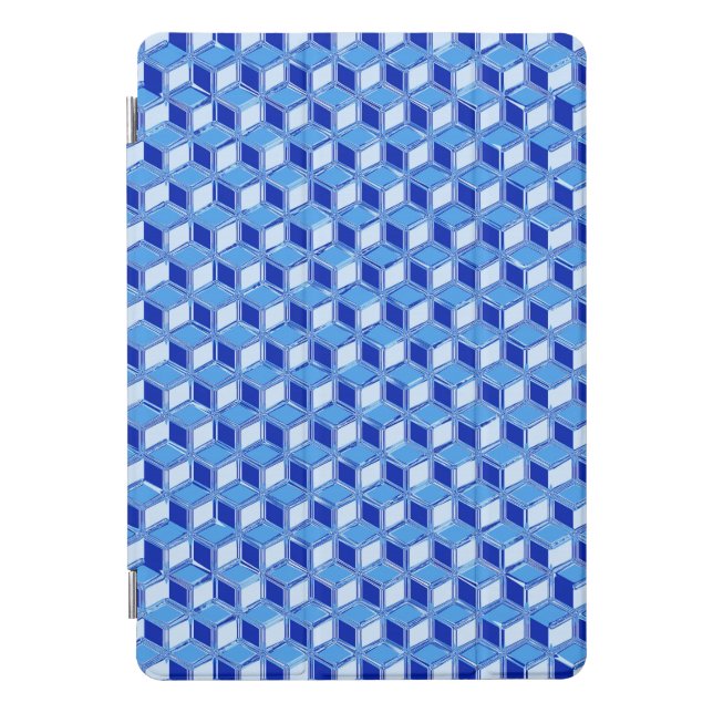 Chrome 3-d boxes - cobalt blue iPad mini cover (Front)